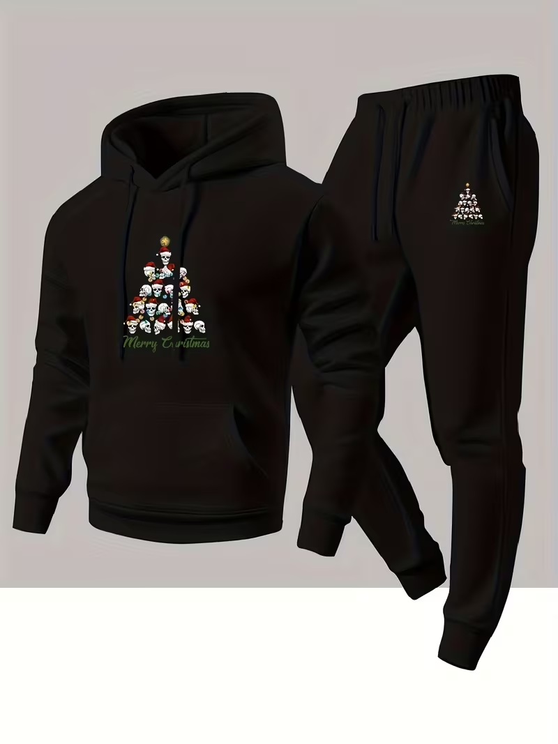 Winter Clothing - Heren herfst-winter kerstmode tweedelige sportbroek met