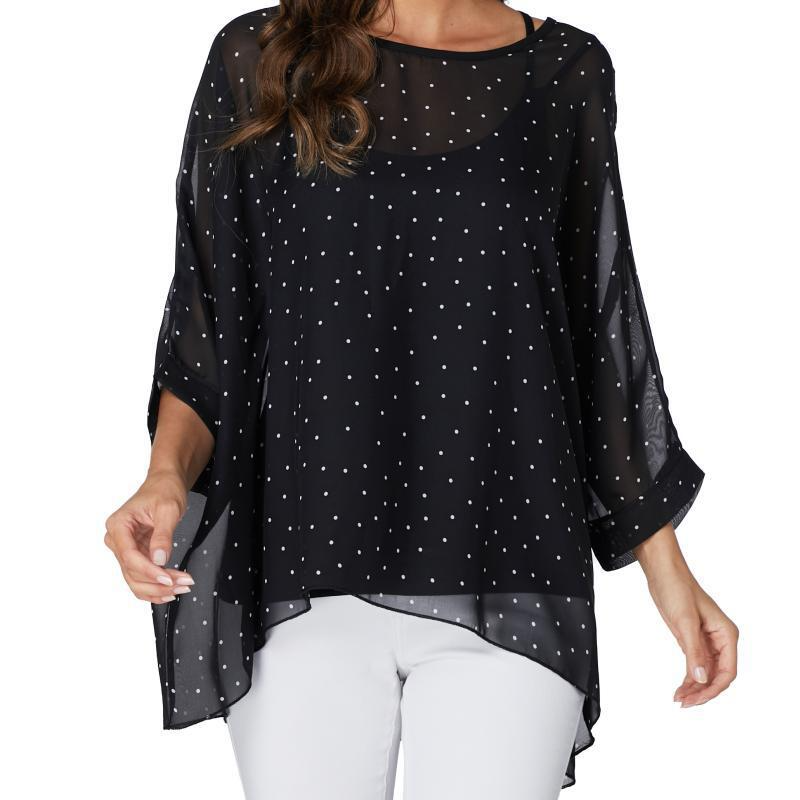 Winter Sun Clothing - 4325 Mode bohemien chiffon overhemd voor
