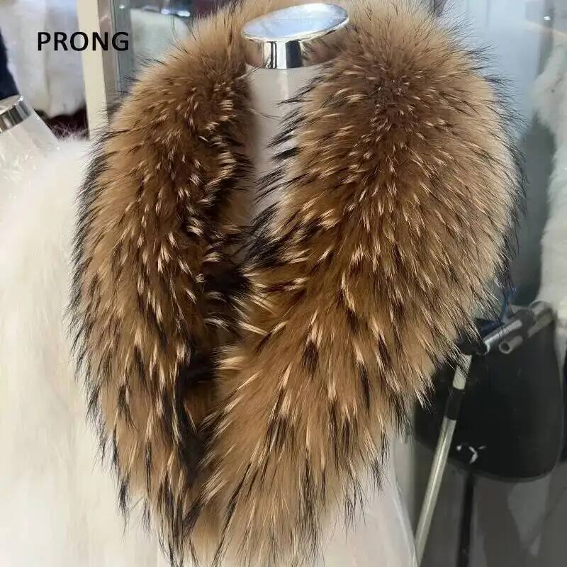 Winter Clothing Design - Natuurlijke Wasbeer Bontkraag Echte Bont Sjaal