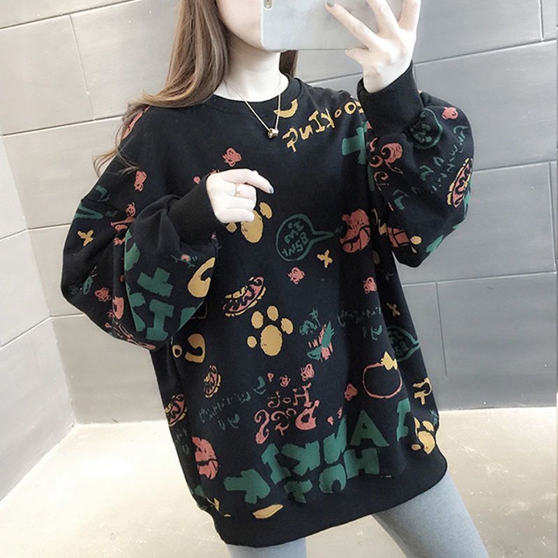Winter Clothing Essential - Casual bedrukte losse damessweatshirts Y2k Vintage