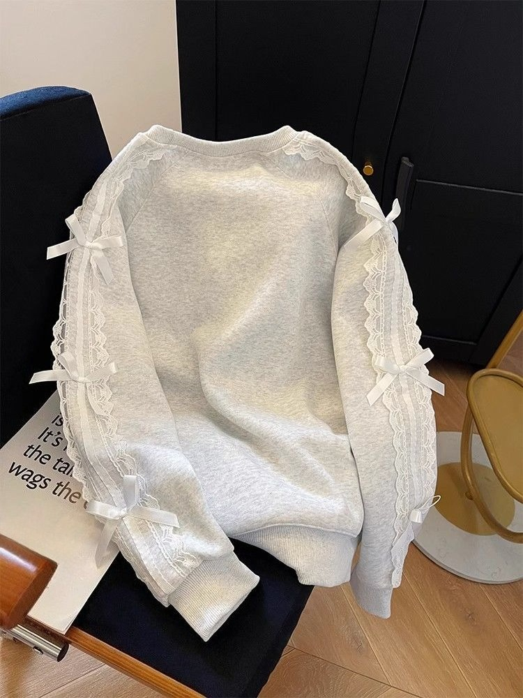 Winter Clothing Essential - Ronde hals parel damessweatshirts 2025 trend
