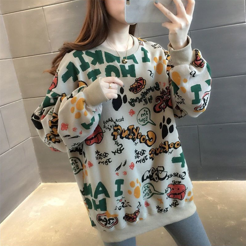 Casual bedrukte losse damesswe - Winter Clothing Essential recensie en prijs