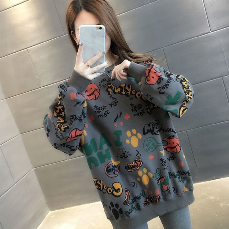Casual bedrukte losse damesswe - Winter Clothing Essential recensie en prijs