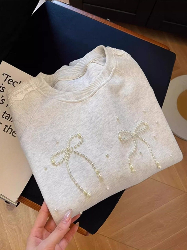Ronde hals parel damessweatshi - Winter Clothing Essential recensie en prijs