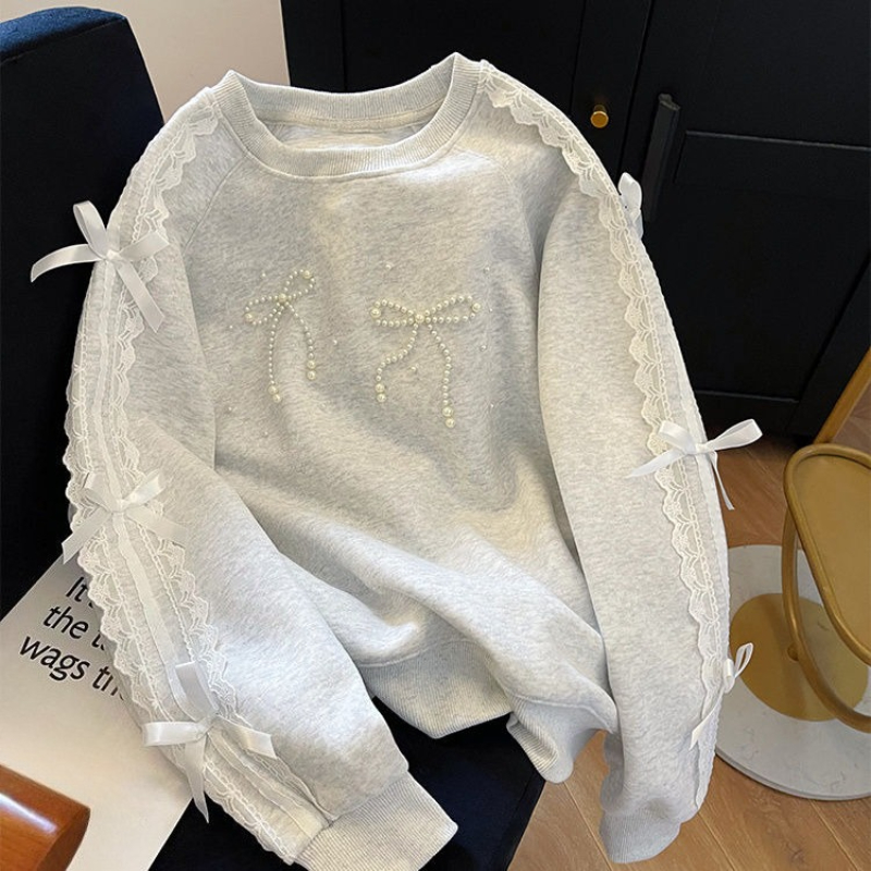 Ronde hals parel damessweatshi - Winter Clothing Essential recensie en prijs